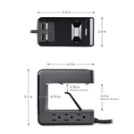 Cable Matters 6-Outlet U-Shaped Surge Protector with 4.8A USB-A and USB-C Charging