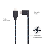 Cable Matters 2-Pack Angled USB-C to USB-C 2.0 Cable with Braided Jacket