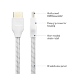 Cable Matters Braided 48Gbps Ultra 8K HDMI Cable with 8K 120Hz and HDR