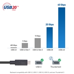 Cable Matters USB-IF Certified USB4™ (20Gbps) Cable with Power Delivery