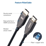 Cable Matters CL3 Rated (in-Wall Installation) Active 8K @60Hz Fiber Optic HDMI Cable
