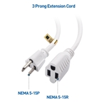 Cable Matters 2-Pack 16 AWG Heavy Duty AC Power Extension Cord in White (NEMA 5-15P to NEMA 5-15R)