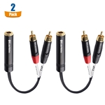 Cable Matters 2-Pack Female 1/4" TRS to Dual Male RCA Cable