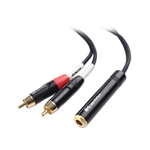 Cable Matters 2-Pack Female 1/4" TRS to Dual Male RCA Cable