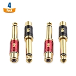 Cable Matters 4-Pack RCA Female to 1/4" TS Male Adapter