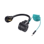 Cable Matters 3-Prong to 4-Prong Dryer Adapter Cord with Green Ground Wire - 1.5 Feet (NEMA 10-30P to NEMA 14-30R)