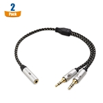 Cable Matters 2-Pack 3.5mm Female TRRS to 2 x Male TRS Headphone Y Splitter