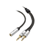 Cable Matters 2-Pack 3.5mm Female TRRS to 2 x Male TRS Headphone Y Splitter