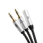 Cable Matters 2-Pack 3.5mm Female TRRS to 2 x Male TRS Headphone Y Splitter