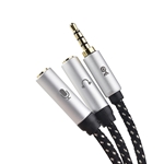 Cable Matters 2-Pack 3.5mm Male TRRS to 2 x Female TRS Headset Splitter Y-Cable