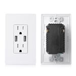 Cable Matters 2-Pack Tamper Resistant 15A Duplex Outlet with 4.2A USB Charging