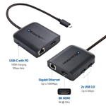 Cable Matters USB-C Multiport Adapter with 8K HDMI, 2x USB 3.0, Gigabit Ethernet, and Power Delivery