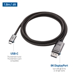 Cable Matters Premium Braided USB C to DisplayPort 1.4 Cable
