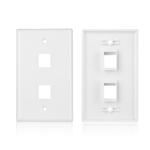 Cable Matters 2-Pack 2-Port Keystone Jack Wall Plate with Cat 6 Ethernet and F-Type Coaxial RG6 Insert