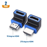 Cable Matters Combo Pack 90 Degree and 270 Degree Angled M/F 8K HDMI Adapters