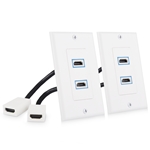 Cable Matters 2-Pack 2-Port 8K HDMI Wall Plate in White