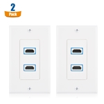 Cable Matters 2-Pack 2-Port 8K HDMI Wall Plate in White