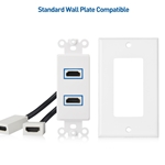 Cable Matters 2-Pack 2-Port 8K HDMI Wall Plate in White