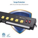 Cable Matters 10-Outlet Surge Protector Power Strip with USB Charging and LED Worklight