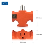 Cable Matters 3-Pack,T-Shaped 3-Outlet Grounded Wall Tap