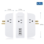 Cable Matters 3-Outlet Surge Protector Wall Plug with USB Charging