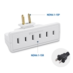 Cable Matters 3-Pack 2 Prong 3-Outlet Wall Tap