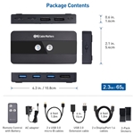 Cable Matters USB 3.0 KVM Switch DisplayPort 1.4 for 2 Computers