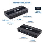 Cable Matters USB 3.0 KVM Switch for 2 Computers with HDMI and 3 x USB 3.0 Ports