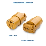 Cable Matters 2-Set 15A 125V 3-Prong Replacement Plug & Connector Set (NEMA 5-15P and NEMA 5-15R)