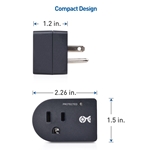 Cable Matters 3-Pack Non-Blocking 490 Joules Single Outlet Surge Protector Outlet