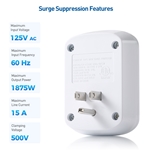 Cable Matters 1350 Joules, 1875W Single Outlet Surge Protector