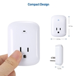 2 Outlet Wall Tap with Built-in Micro-USB Cable and Dual USB Charging Ports
