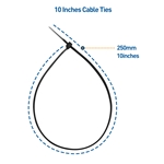 Cable Matters 100-Pack 120 lbs Tensile Strength 10-Inch Heavy Duty Zip Ties