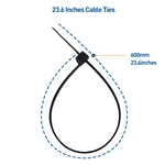 Cable Matters 30-Pack 250 lbs Tensile Strength 23.6-Inch Heavy Duty Zip Ties