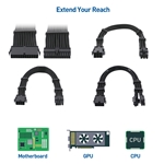 Cable Matters 6-Piece Sleeved Power Supply Extension Cable Kit