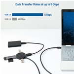 Cable Matters 4-Port Ultra-Mini USB-C Hub with 4ft Extension Cord