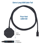 Cable Matters 4-Port Ultra-Mini USB-C Hub with 4ft Extension Cord