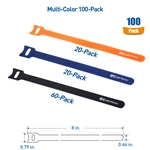 Cable Matters 100-Pack Reusable Hook-and-Loop Cable Ties