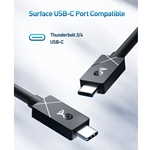 [Designed for Surface] USB4 Cable 6 ft Supporting 20Gbps Data, 8K Video, and 100W Charging for Surface Devices
