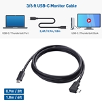 Cable Matters 20Gbps 90 Degree Angled USB-C Cable in Black