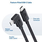 Cable Matters 20Gbps 90 Degree Angled USB-C Cable in Black
