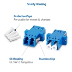 Cable Matters 6-Pack, LC to LC Duplex OS2 Single Mode Fiber Optic Adapter