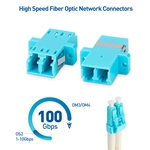 Cable Matters 6-Pack, LC to LC Duplex OM3/OM4 Multimode Fiber Optic Adapter