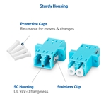 Cable Matters 6-Pack, LC to LC Duplex OM3/OM4 Multimode Fiber Optic Adapter