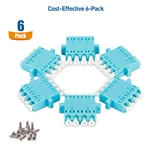 Cable Matters 6-Pack, LC to LC Quad OM3/OM4 Multimode Fiber Optic Adapter