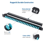 Cable Matters 1U 19'' 48 Fibers LC to LC OM3/OM4 Multimode Fiber Patch Panel