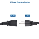 Cable Matters 2-Pack, 14AWG Power Extension Cord with Low Profile Plug