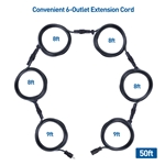 Cable Matters 12AWG Outdoor Power Extension Cord with 6 Outlets