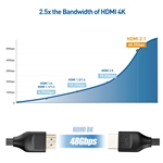 Cable Matters [Ultra High Speed HDMI Certified] 48Gbps Ultra 8K HDMI Cable with 8K 120Hz and HDR