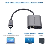 Cable Matters USB-C to 2.5 Gigabit Ethernet Adapter with 100W PD